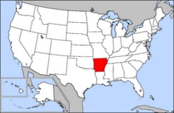 Archivo:Map of USA highlighting Arkansas