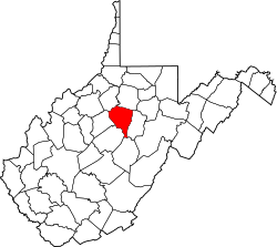 Map of West Virginia highlighting Lewis County.svg