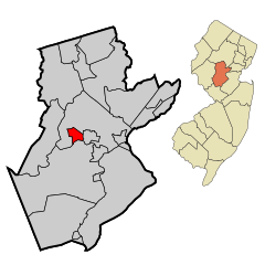 Somerset County New Jersey Incorporated and Unincorporated areas Raritan Highlighted.svg
